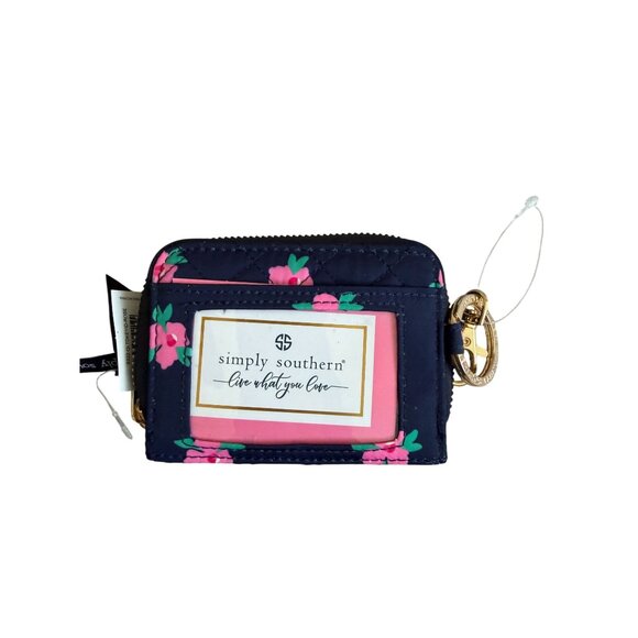SIMPLY SOUTHERN Navy Pink Floral Zip Wallet NEW NWT - Picture 3 of 5